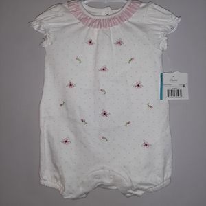 NWT Little Me Embroidered Onesie Outfit Girl 6 Mon
